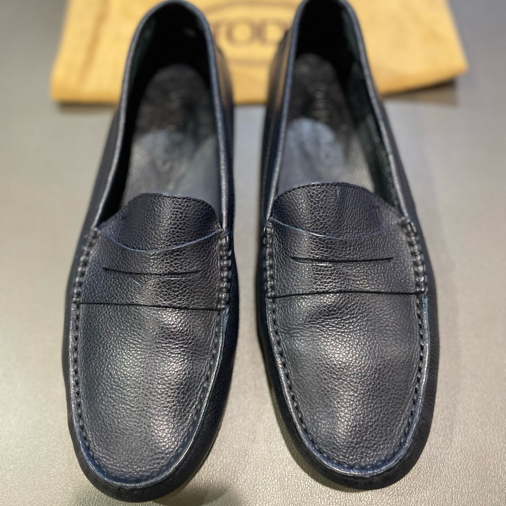 Men's Navy Loafers - Picture 2 of 11